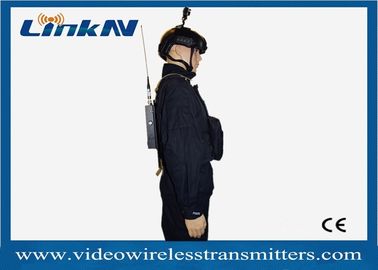 Askeri Polis Taktik Manpack Video Verici COFDM HDMI ve CVBS İki Yönlü İnterkom AES256 Akülü