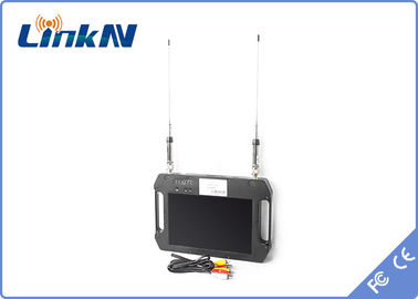 Taktik El COFDM Video Alıcısı Pille Çalışan FHD, Ekranlı Çift Anten AES256 DC 12V