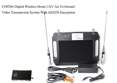 Uzun Menzilli UAV Video Link SDI CVBS COFDM Tx &amp; Rx Kiti Çift Anten Çeşitliliği Alımı AES256 Şifreleme