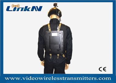 Vücuda Aşınan Taktik Video Vericisi Uzun Menzilli COFDM QPSK HDMI &amp; CVBS AES256 Şifreleme Pille Çalışan