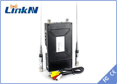 Taktik Manpack Video Vericisi COFDM Modülasyonu H.264 Pille Çalışan HDMI ve CVBS AES256 Şifreleme İki Yönlü Dahili Kompresör