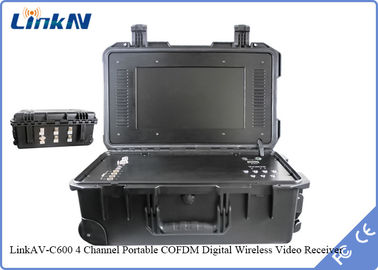 Pil ve Ekranlı Taşınabilir COFDM Video Alıcısı AES256 Şifreleme Yüksek Hassasiyet 106dBm@2MHz
