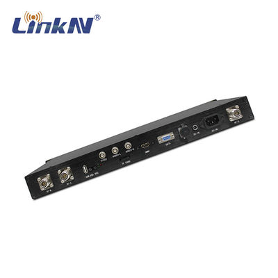 Taktik Askeri COFDM Alıcı 1U Raf Montajlı HDMI CVBS SDI AES256 Şifreleme Çift Antenler